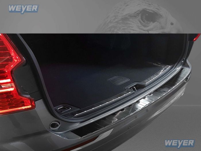 EVNI Auto Edelstahl Heckstoßstangenschutz für Volvo XC60 2018-2023,  Hinterer Kofferraum Stoßstangenschutz Anti Kratz Ladekantenschutz Auto  Styling